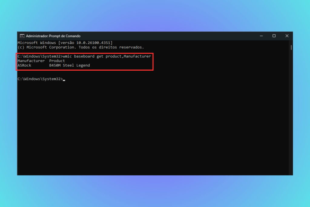 Verificando fabricante BIOS no CMD