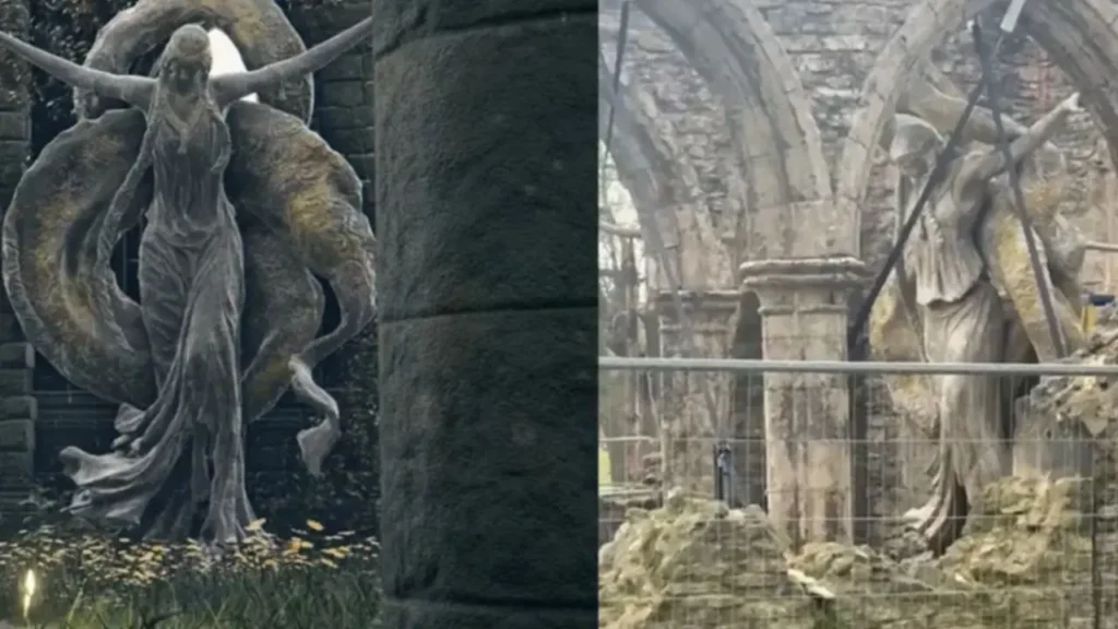 Fotos do jogo e do filme de Elden Ring lado a lado