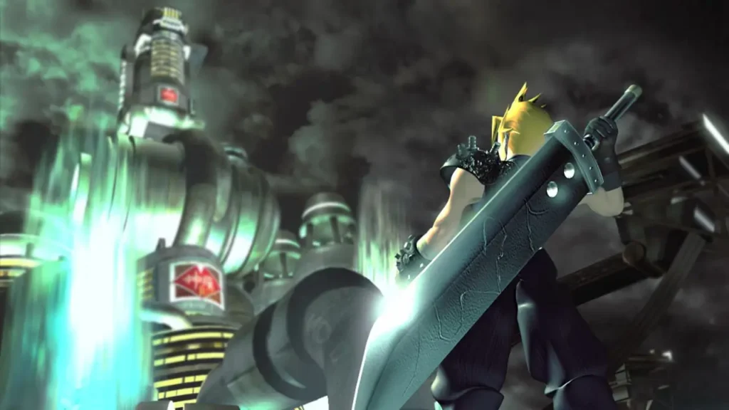 Final Fantasy VII com Cloud Strife em cenário inspirado em Midgar em um dos RPGs mais importantes da história