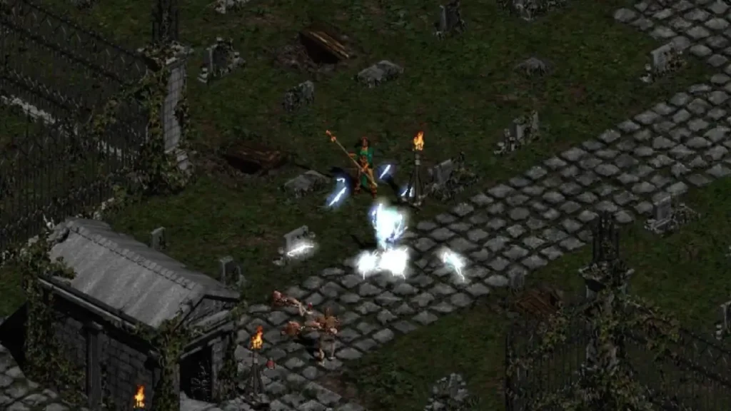 Diablo II em action RPG leve para PC fraco com combate, loot e progressão