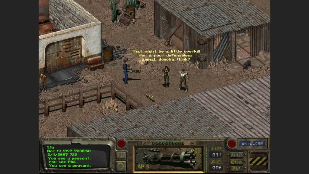 Fallout clássico em RPG pós-apocalíptico leve para PC fraco com escolhas e exploração